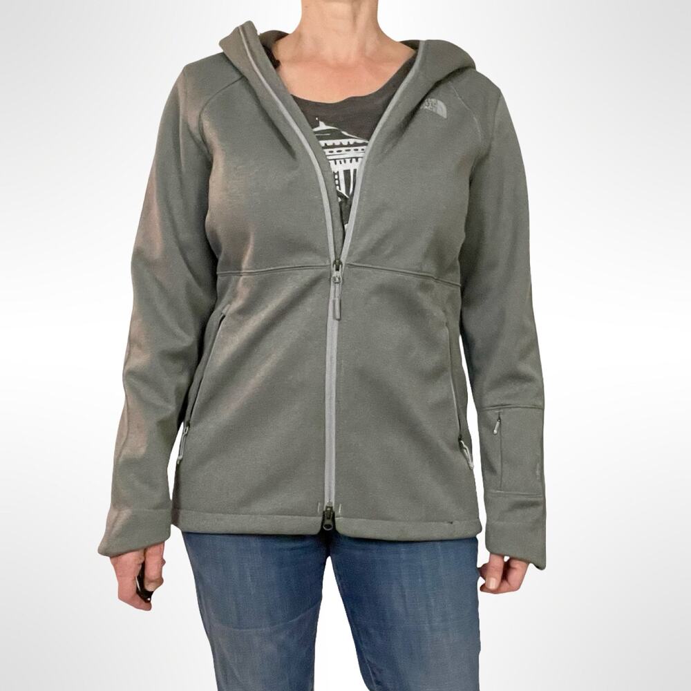 The North Face Apex Risor Hooded Jacket Women’s M WindWall Fleece Gray